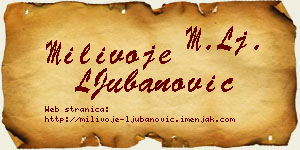 Milivoje LJubanović vizit kartica